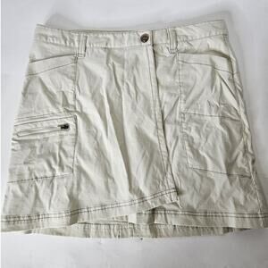 Athleta Faux Wrap Front Skort Nylon Beige Pockets Size 10
